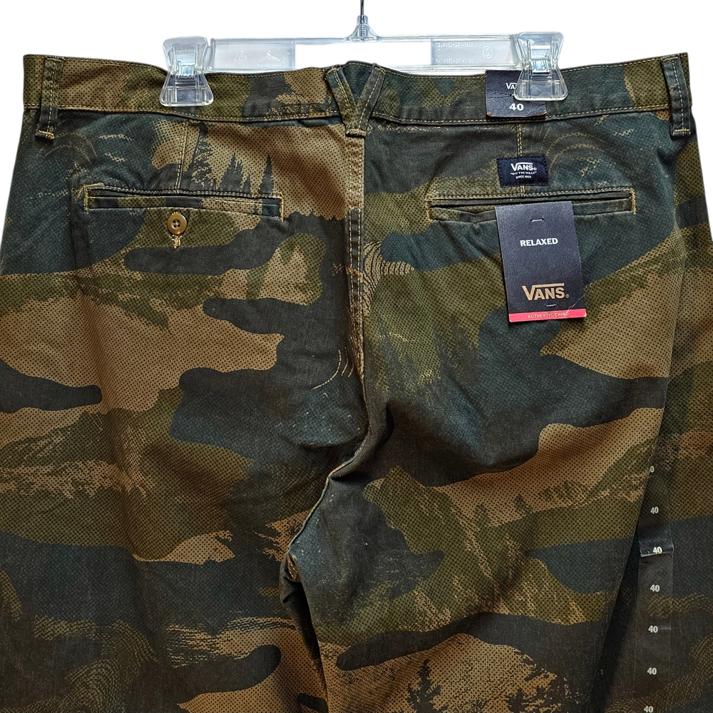 VANS Authentic Chino Pants Size 40 Unique Woodsy Camo Pattern Relaxed Fit NWT - Picture 9 of 13